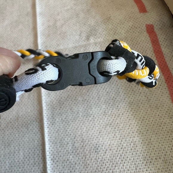 Phiten Sports Necklace Pittsburgh Steelers with two  beads strands Mardi - Picture 2 of 9